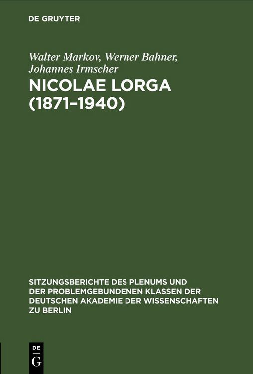 Produktbild: Nicolae lorga (1871&ndash;1940)