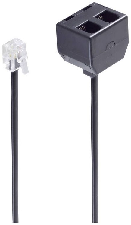 Produktbild: Shiverpeaks Western Adapter [1x RJ10-Buchse 4p4c - 2x RJ10-Buchse 4p4c] 0.15m Schwarz