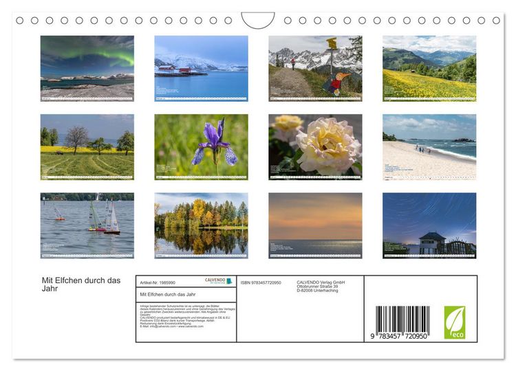 Produktbild: Mit Elfchen durch das Jahr (Wandkalender 2026 DIN A4 quer), CALVENDO Monatskalender