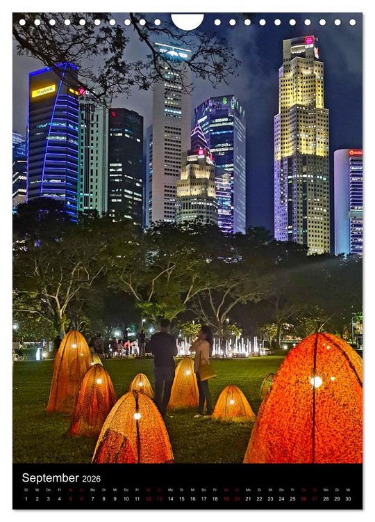 Produktbild: Singapur - Faszinierende Lichterwelt Marina Bay (Wandkalender 2026 DIN A4 hoch), CALVENDO Monatskalender