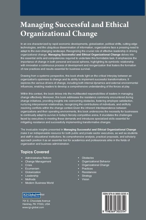 Produktbild: Managing Successful and Ethical Organizational Change