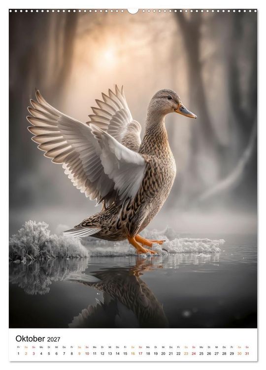 Produktbild: Tiere im Winter - eisige Eleganz (hochwertiger Premium Wandkalender 2027 DIN A2 hoch), Kunstdruck in Hochglanz