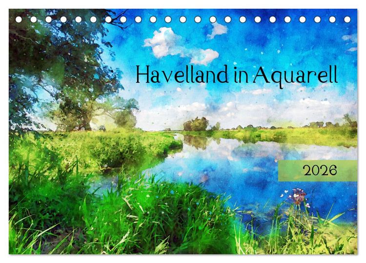 Produktbild: Havelland in Aquarell (Tischkalender 2026 DIN A5 quer), CALVENDO Monatskalender