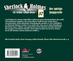Produktbild: Sherlock Holmes - Der adelige Junggeselle, 1 Audio-CD