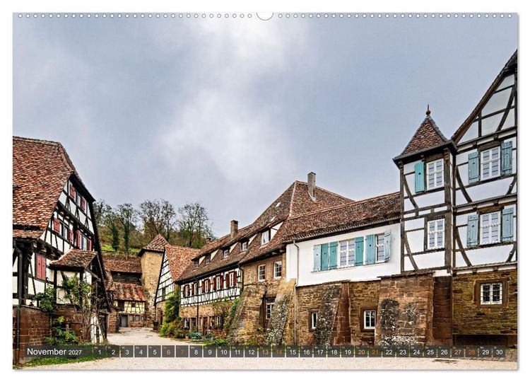 Produktbild: Idyllisches Fachwerk rund um Stuttgart (hochwertiger Premium Wandkalender 2027 DIN A2 quer), Kunstdruck in Hochglanz