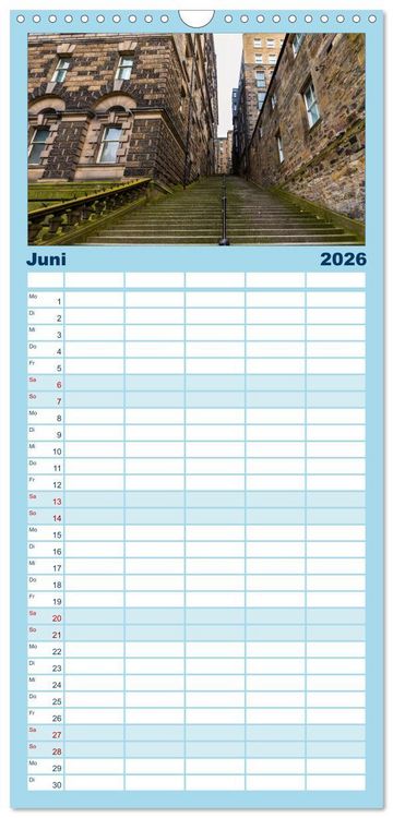 Produktbild: Familienplaner 2026 - Faszination Edinburgh mit 5 Spalten (Wandkalender, 21 x 45 cm) CALVENDO