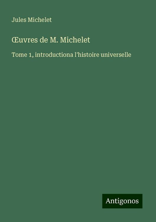 Produktbild: &iquest;uvres de M. Michelet
