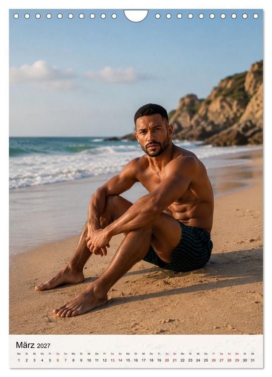 Produktbild: Golden Beach Men - Sinnliche Strandmomente (Wandkalender 2027 DIN A4 hoch), CALVENDO Monatskalender