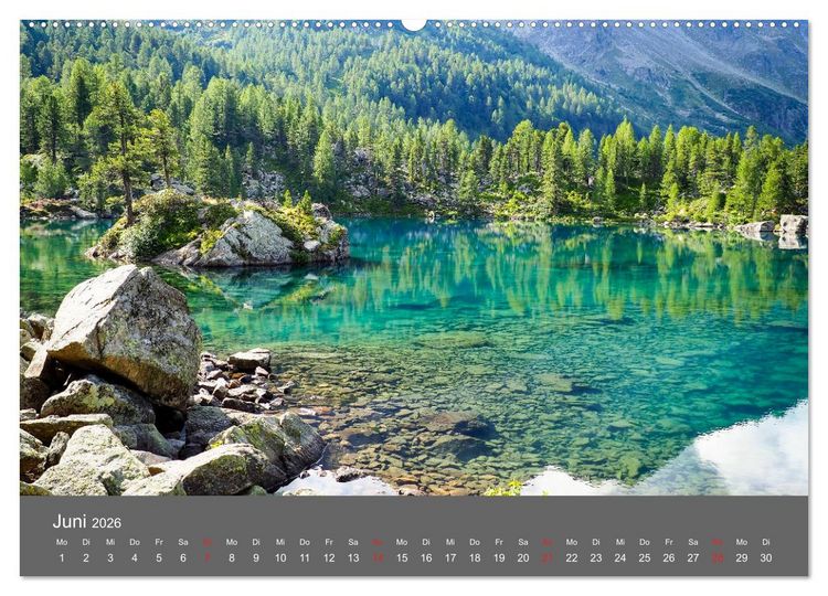 Produktbild: Bergseen der Alpen (hochwertiger Premium Wandkalender 2026 DIN A2 quer), Kunstdruck in Hochglanz
