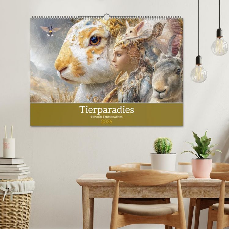 Produktbild: Tierparadies - Tierische Fantasiewelten (Wandkalender 2026 DIN A2 quer), CALVENDO Monatskalender