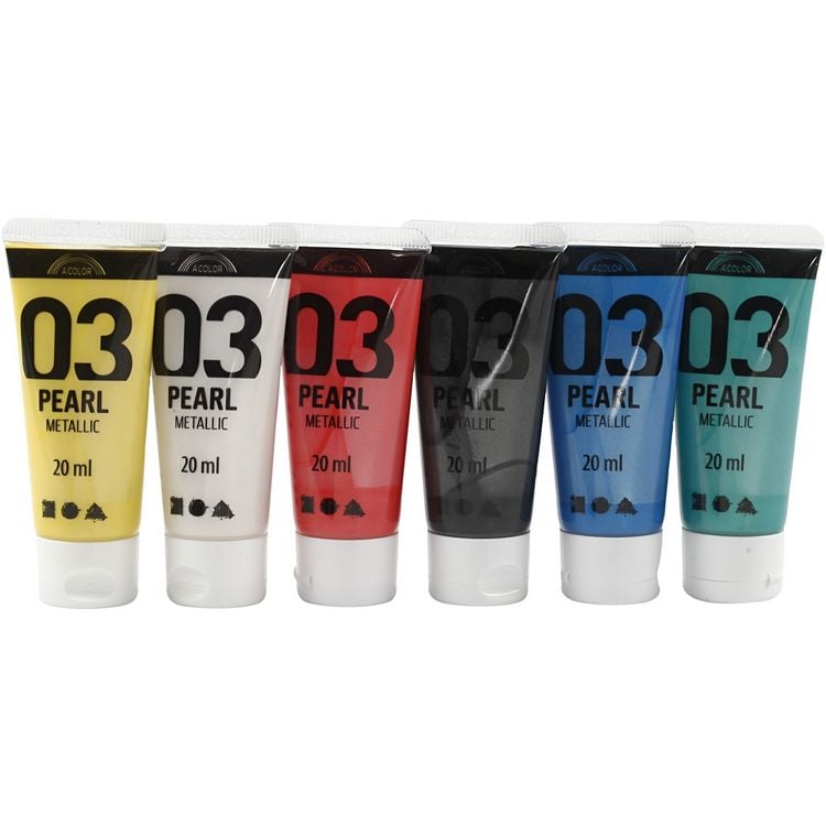 Produktbild: Creativ Company Acrylfarbe Metallic, Metallic, Standard-Farben, 6x20 ml