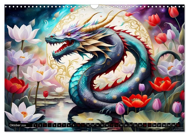 Produktbild: Drachen - Mystische Wesen (Wandkalender 2026 DIN A3 quer), CALVENDO Monatskalender