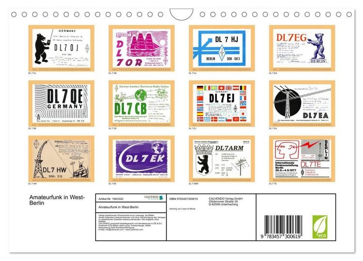 Produktbild: Amateurfunk in West-Berlin (Wandkalender 2026 DIN A4 quer), CALVENDO Monatskalender