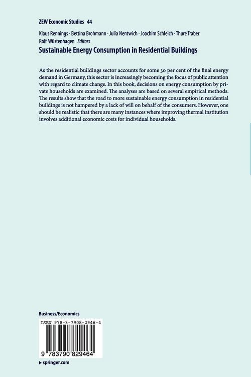 Produktbild: Sustainable Energy Consumption in Residential Buildings