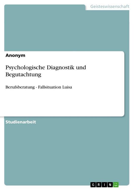 Produktbild: Psychologische Diagnostik und Begutachtung