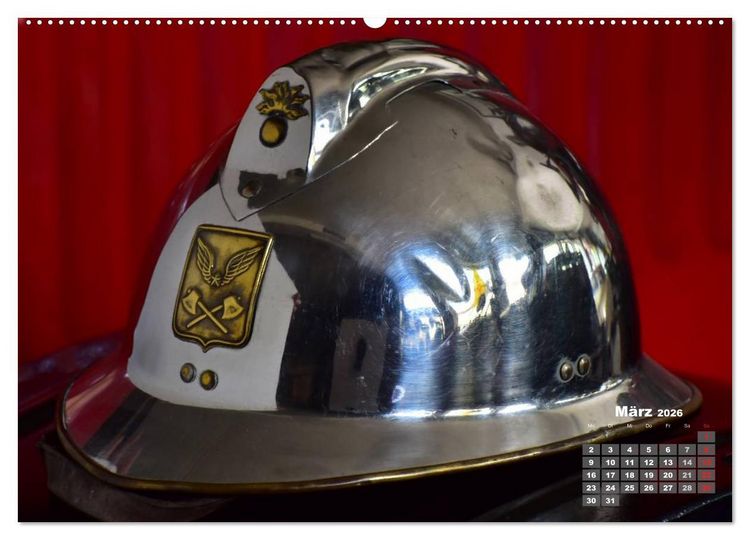 Produktbild: Historische Feuerwehrhelme (hochwertiger Premium Wandkalender 2026 DIN A2 quer), Kunstdruck in Hochglanz