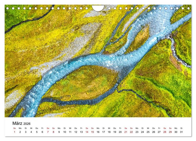 Produktbild: Island Luftaufnahmen (Wandkalender 2026 DIN A4 quer), CALVENDO Monatskalender