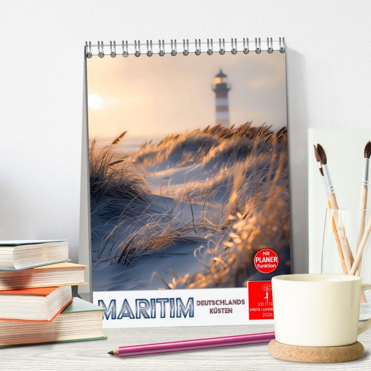 Produktbild: Maritim, Deutschlands K&uuml;sten (Tischkalender 2026 DIN A5 hoch), CALVENDO Monatskalender