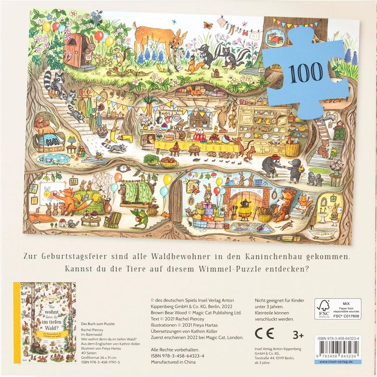 Produktbild: Im B&auml;renwald. Kaninchens Geburtstag. Puzzle mit 100 Teilen f&uuml;r Kinder ab 4 Jahre