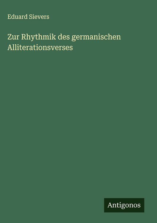 Produktbild: Zur Rhythmik des germanischen Alliterationsverses