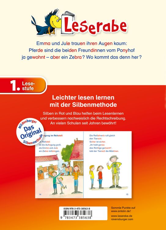 Produktbild: Leserabe mit Mildenberger Silbenmethode - Ein Zebra auf dem Ponyhof