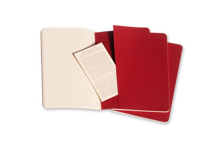 Produktbild: Moleskine Cahier Pocket Ruled Red Cover L. 3er Pack