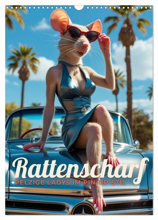 Produktbild: Rattenscharf &ndash; Pelzige Ladys im Pin-up-Stil (Wandkalender 2027 DIN A3 hoch), CALVENDO Monatskalender