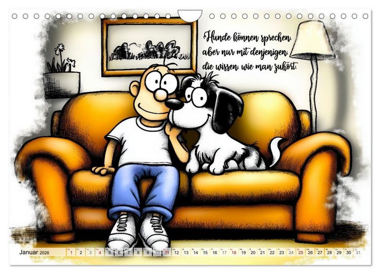 Produktbild: Hundespr&uuml;che (Wandkalender 2026 DIN A4 quer), CALVENDO Monatskalender