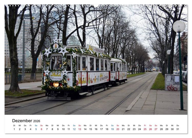 Produktbild: Mit der Bim durch Wien - Die Wiener Stra&szlig;enbahn (hochwertiger Premium Wandkalender 2026 DIN A2 quer), Kunstdruck in Hochglanz