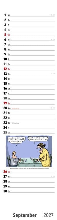 Produktbild: Fiese Bilder Streifenkalender 2027: Monatskalender f&uuml;r die Wand