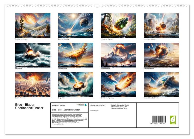 Produktbild: Erde - Blauer &Uuml;berlebensk&uuml;nstler (hochwertiger Premium Wandkalender 2026 DIN A2 quer), Kunstdruck in Hochglanz