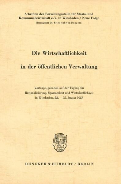 Produktbild: Die Wirtschaftlichkeit in der &ouml;ffentlichen Verwaltung.
