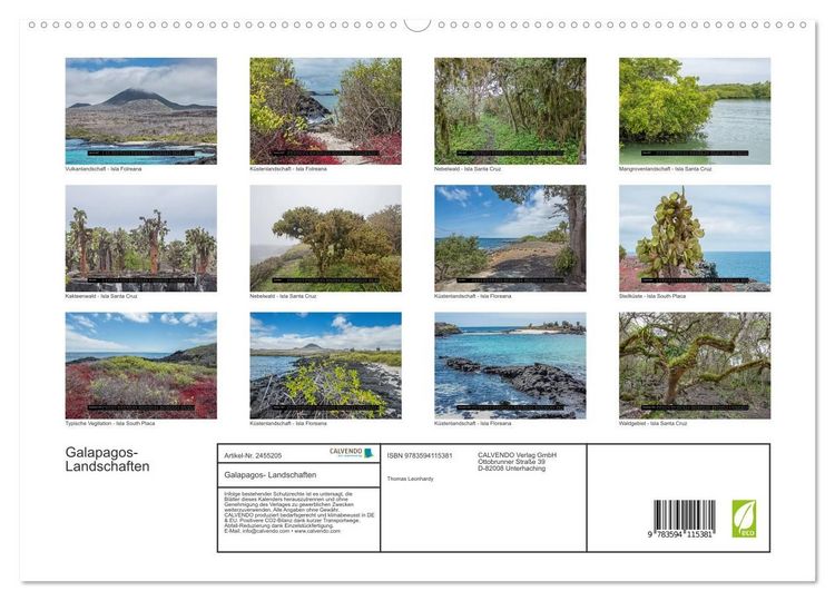 Produktbild: Galapagos- Landschaften (hochwertiger Premium Wandkalender 2027 DIN A2 quer), Kunstdruck in Hochglanz