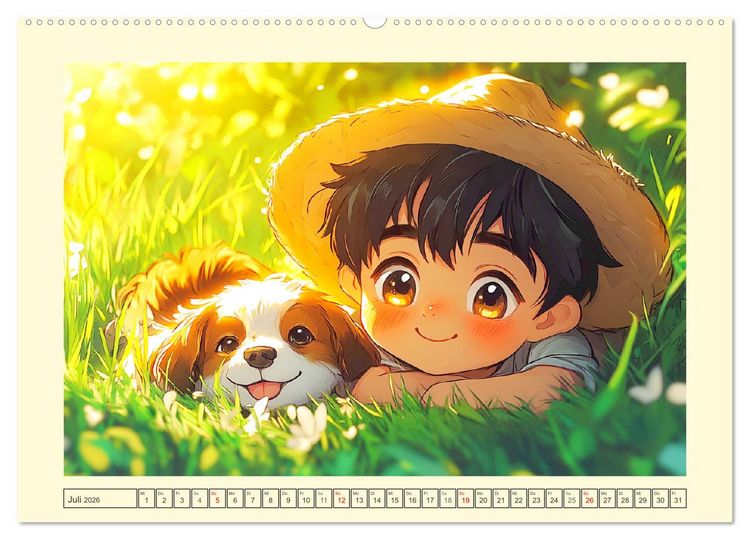 Produktbild: Kleine Farmer. Niedliche Jungs mit ihren tierischen Freunden (Wandkalender 2026 DIN A2 quer), CALVENDO Monatskalender