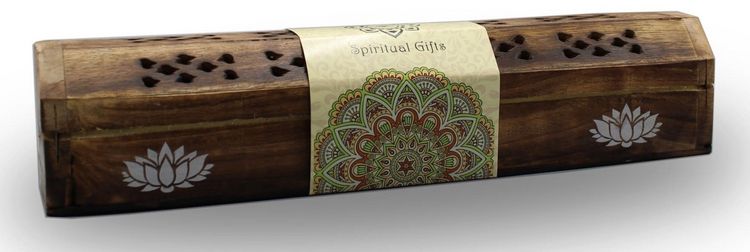 Produktbild: India Truhe "Lotus" Holz 30x6cm, R&auml;ucherst&auml;bchenhalter