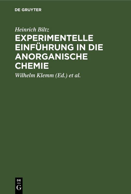 Produktbild: Experimentelle Einf&uuml;hrung in die anorganische Chemie