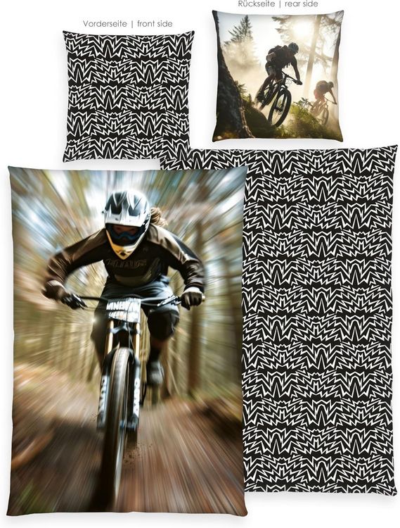 Produktbild: Herding 4859437050 - Young Collection, Mountainbike, Bettw&auml;sche-Set, Mikrofaser, 80 x 80 cm, 135 x 200 cm