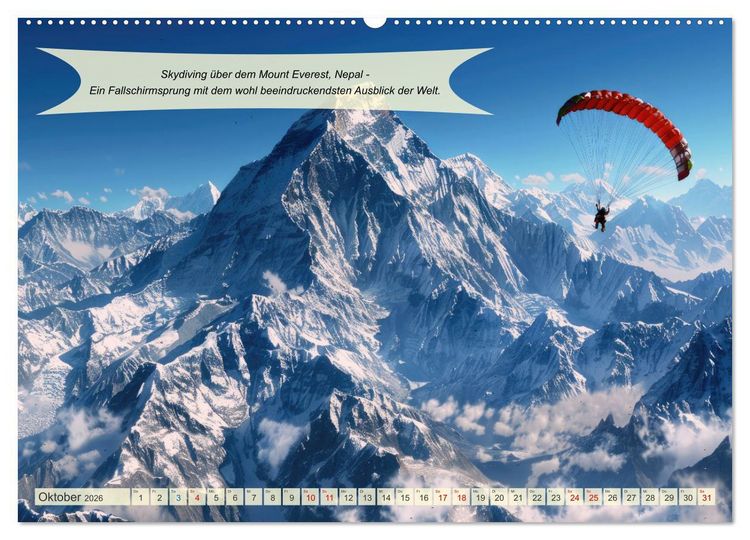 Produktbild: Abenteuerideen f&uuml;r Adrenalin Junkies (Wandkalender 2026 DIN A2 quer), CALVENDO Monatskalender