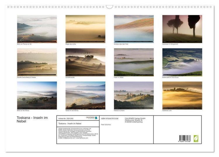 Produktbild: Toskana - Inseln im Nebel (Wandkalender 2026 DIN A2 quer), CALVENDO Monatskalender