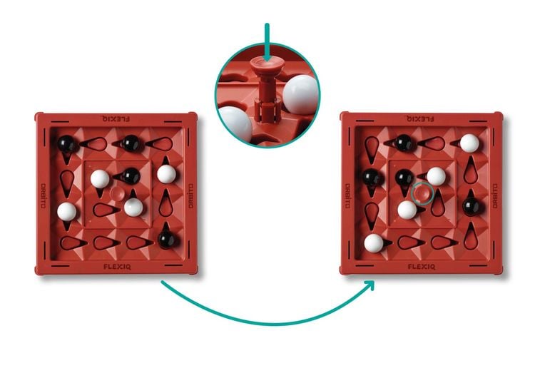 Produktbild: FLEXIQ &ndash; Orbito - Ziel des Spiels ist es, 4 Murmeln einer Farbe in einer horiz