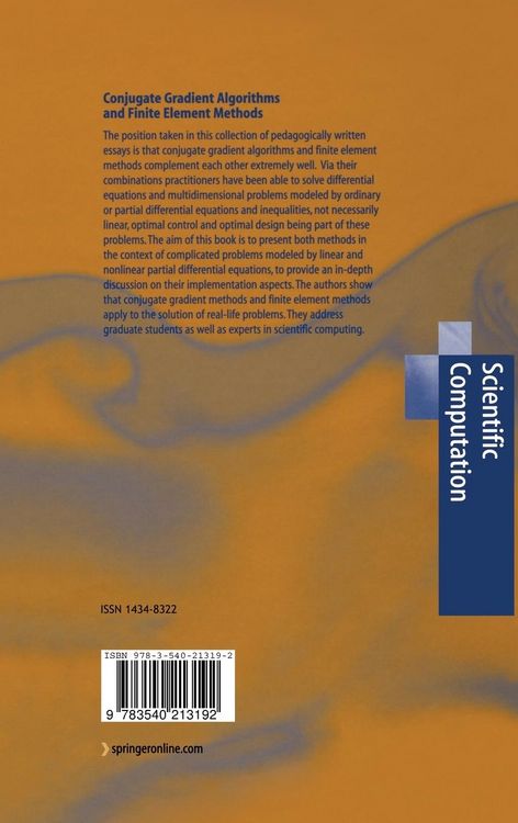 Produktbild: Conjugate Gradient Algorithms and Finite Element Methods