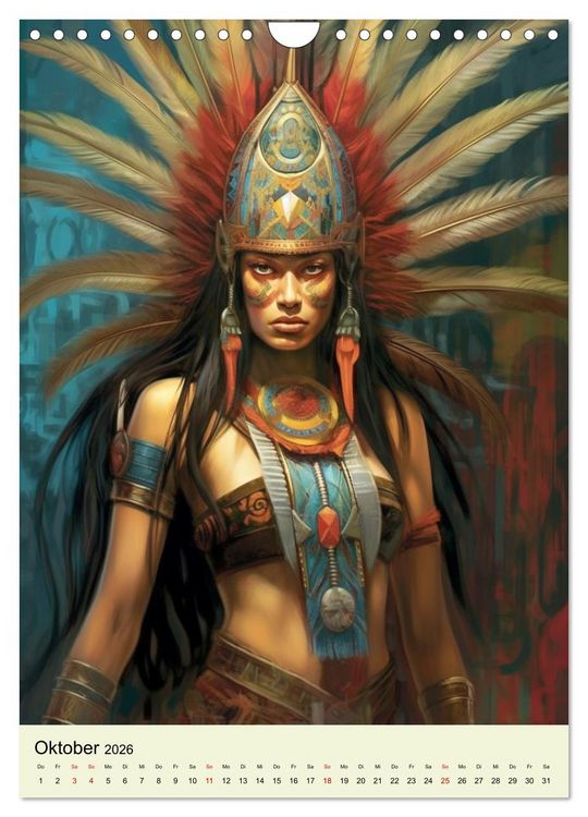 Produktbild: Fantasy-Azteken. Mesoamerikanische Krieger einer Hochkultur (Wandkalender 2026 DIN A4 hoch), CALVENDO Monatskalender
