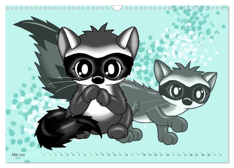 Produktbild: niedliche Kawaii Tiere (Wandkalender 2026 DIN A3 quer), CALVENDO Monatskalender