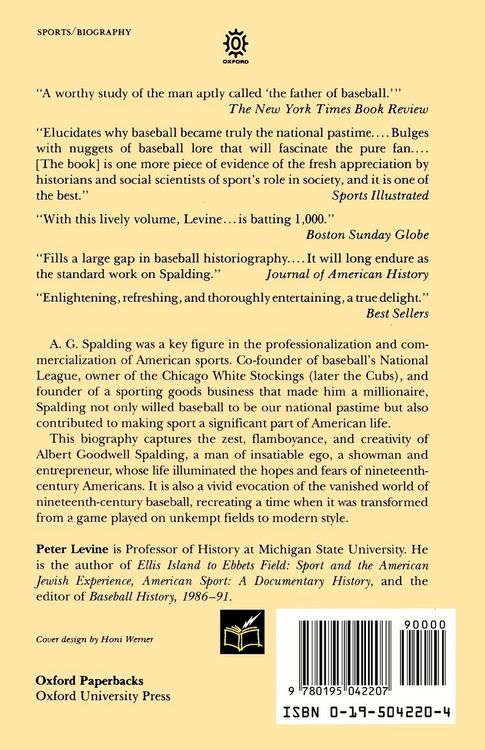 Produktbild: A.G. Spalding and the Rise of Baseball