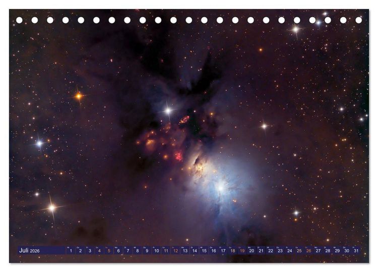 Produktbild: Galaxien, Sterne und Nebel: Leuchten aus dem All (Tischkalender 2026 DIN A5 quer), CALVENDO Monatskalender