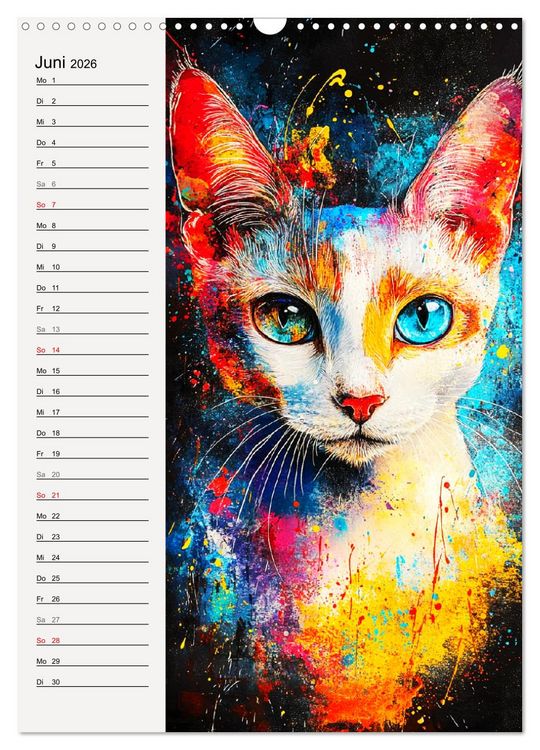 Produktbild: Katzenportraits. Moderne Samtpfoten-Kunst (Wandkalender 2026 DIN A3 hoch), CALVENDO Monatskalender