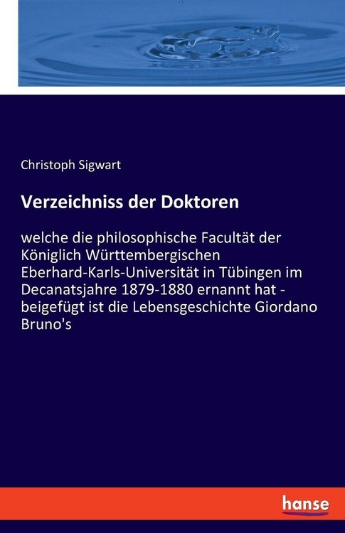 Produktbild: Verzeichniss der Doktoren