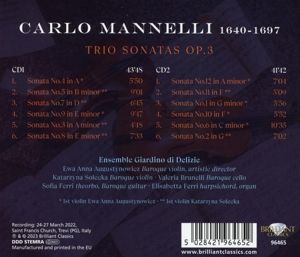Produktbild: Mannelli:Trio Sonatas op.3