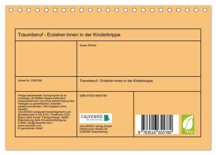 Produktbild: Traumberuf - Erzieher:innen in der Kinderkrippe (Tischkalender 2026 DIN A5 quer), CALVENDO Monatskalender