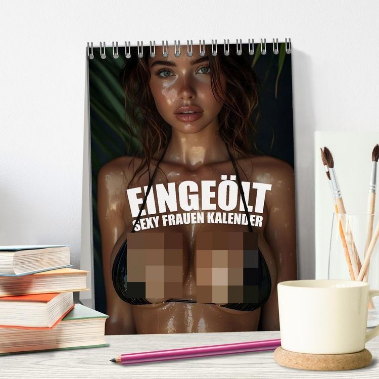 Produktbild: Einge&ouml;lt - Sexy Frauen Kalender (Tischkalender 2027 DIN A5 hoch), CALVENDO Monatskalender